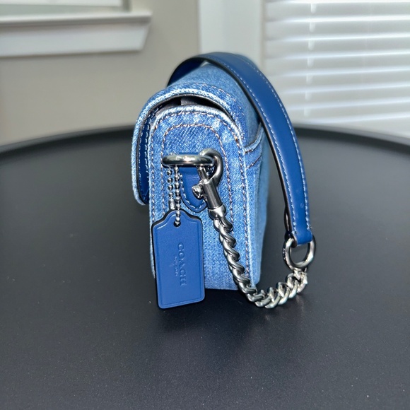 COACH Denim Hailey Flap Bag 💙 - Picture 6 of 10